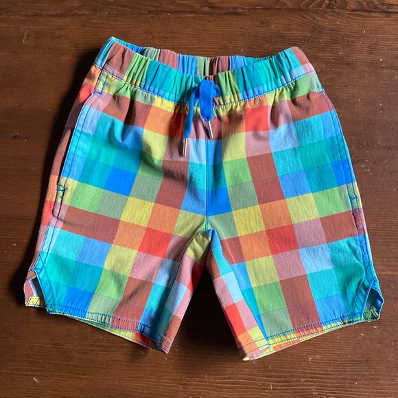 Hanna Andersson Cotton Blend Colorful Checkered Shorts Size 5 - Picture 1 of 5